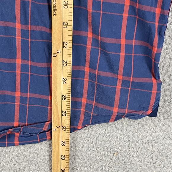 Under Armour Plaid Button Down Shirt Navy Red Women’s Size Large - Picture 6 of 8
